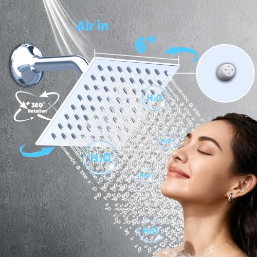 Thermostatic Digital Dual Rain Heads Tub Shower System Can Run Together | 4-Way Shower Faucts Set with Waterfall Spout, 12" Rainfall + 6" Tilted Shower and Brass Handheld, Chrome - color: Chrome, style: 12” + 6" + Spout
