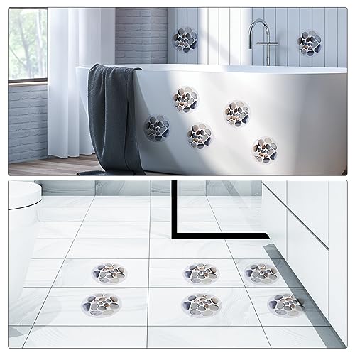 Healeved Non Slip Shower Stickers Bathtub Non Slip Stickers for Shower Bath Tub Stickers for Smooth Surfaces 12 Sheets with Scraper Bathroom Safety Grip Decals
