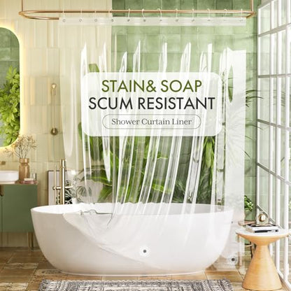 Bathway Extra Long Shower Curtain Liner, Clear Shower Curtain Liner 84 Inches Long Plastic Shower Curtain Liner 72x84 PEVA Waterproof with 3 Magnets and 12 Rustproof Grommets, Tall Shower Liner - color: 1a-clear, size: 72"W x 84"L (Pack of 1)