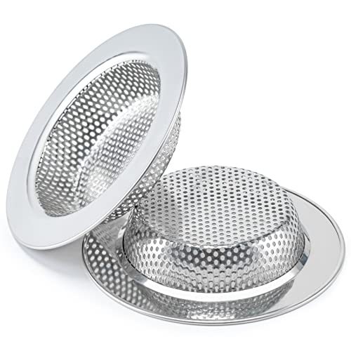 2 Pcs Sink Strainer Double-Layer Safe Design for Kitchen Sink Drain Basket | Upgraded Double-Layer Safe Kitchen Sink Strainer, No Finger Cuts, 4.5 Inch Outer Diameter, Fits Most Sinks - color: Silver(2 Pcs)