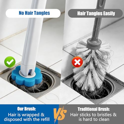 120 Count Disposable Toilet Brush Refills Pads for Most Toilet Wands | Prefilled Cleaning Deep-Scrubbing Toilet Pads, 3-Layer Sponge, For Bathroom Cleaning, Sinks, Tubs & Floor Drains - size: 120 refills