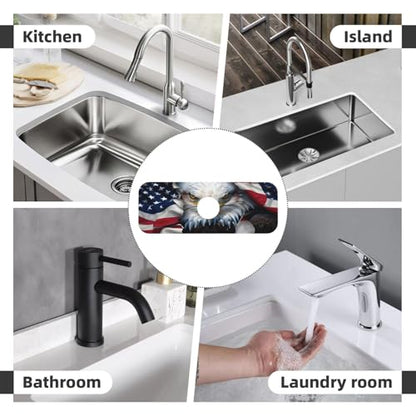 American Eagle Flag Kitchen sink faucet pad, strong water absorption, anti slip, easy to clean, very suitable for splash and drip prevention, suitable for kitchens and bathrooms - color: American Eagle Flag
