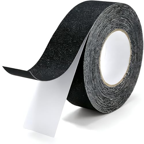 Black Anti Slip Tape 2 Inch x 33 Ft, Heavy Duty Non Skid Grip Tape for Stairs Outdoor Steps Ramps Decks, Waterproof Traction Tape for Indoor Bathroom Kitchen Garage Boat RV Safety - size: 2" x 33ft