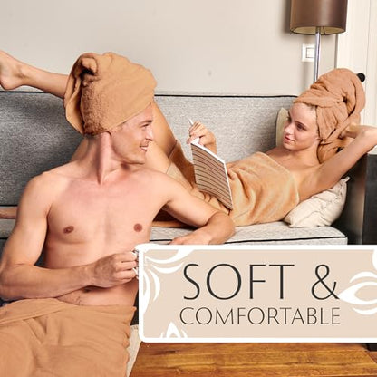 Maura Exquisite 4-Piece Turkish Bath Towel Set: Ultra-Soft, Thick, and Plush Towels for a Premium Hotel Experience in Timeless Classic Brown Elegance, Extra Large 30"x56" - color: Classic Brown, size: Bath Towel (4-Pack)