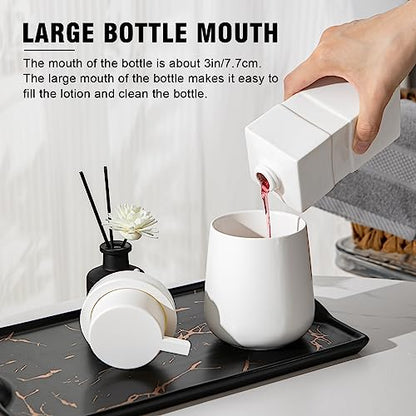 Agyiuns Soap Dispenser, Ceramic Foaming Soap Dispenser with Easy-to-Press Pump for Bathroom (White Foam Dispenser)