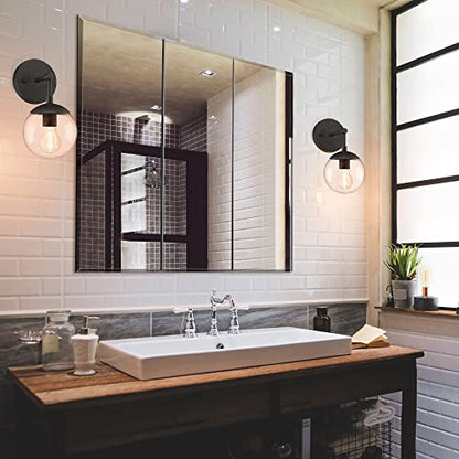 Design House Cyprus 30-in. Wide Medicine Cabinet, 3 Frameless Mirrored Doors, 2 Adjustable Shelves, Pre-Assembled, Surface or Recess Mounted, White, 30.0 in. W x 4.4 in. D x 30.0 in. H, 59749 | Adjustable Shelves, Wall Mount, Contemporary/Modern, Wood, Ba