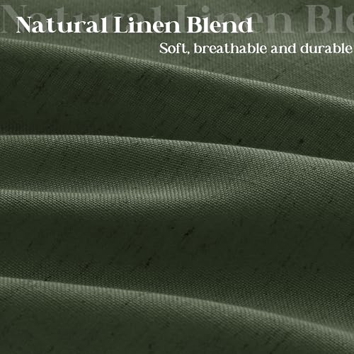 Olive Green Shower Curtain for Bathroom Water Repellent 72x78 Inch | Linen Textured, Country Boho Farmhouse Neutral, Shower Curtains, Bath Cloth Fabric Drapes, with Hooks, Green, 78 Inch Length - color: Olive Green, size: 72"W x 78"L (Pack of 1)