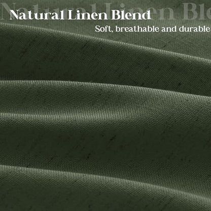 Olive Green Shower Curtain for Bathroom Water Repellent 72x78 Inch | Linen Textured, Country Boho Farmhouse Neutral, Shower Curtains, Bath Cloth Fabric Drapes, with Hooks, Green, 78 Inch Length - color: Olive Green, size: 72"W x 78"L (Pack of 1)