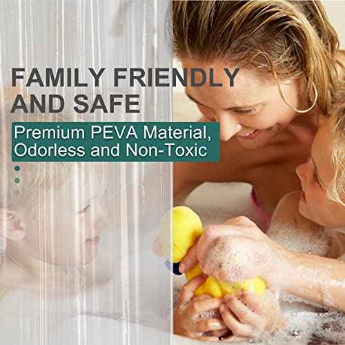 AmazerBath 78 Inch Shower Curtain Liner Clear Plastic, Long Shower Curtain Heavy Duty 8G, Premium PEVA Weighted Shower Curtains for Bathroom with 3 Big Stones and Grommets, 72x78 Inches - color: 8g Clear, size: 72"W x 78"L (Pack of 1)