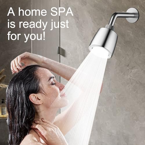 2-Mode High Pressure Shower Head - High Flow Fixed Showerheads (2.8 Inch Chrome) - Easy Clean Adjustable Replacement for Your Bathroom Shower Heads - Anti-Clogging Design