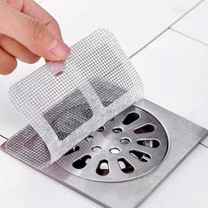 30Pcs Disposable Shower Drain Cover Hair Catcher 4" X 4" Square Shower Drain Mesh Stickers Flat Floor Drain Sticker for Bathroom, Laundry, Bathtub, Sink Adhesive Window Screen Repair Tape Kit