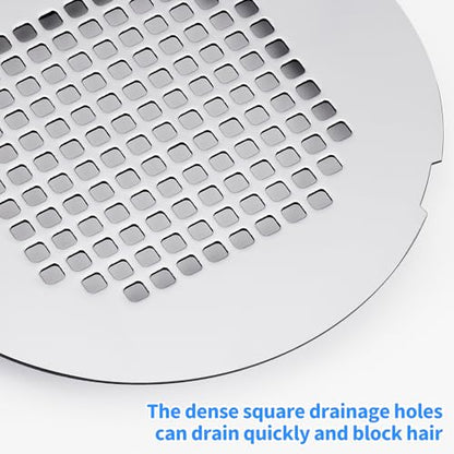 Shower Drain Cover, Drain Hair Catcher Snap-in Replacement Strainer | Chrome Plated Round Grate, Drain Protector Designed for 4.25" OD Standard Round Shower Drains - color: Silver