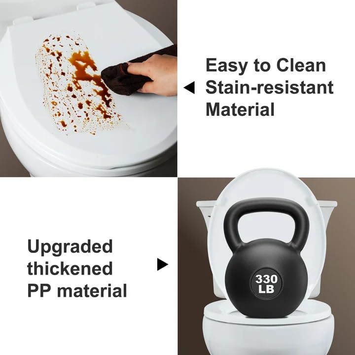 Angol Shiold 2-Pack Round Toilet Seat Soft Close & Quick Release, White Plastic Toilet Seats Cover Rust-Proof(16.5",Modern) - color: 2-Pack