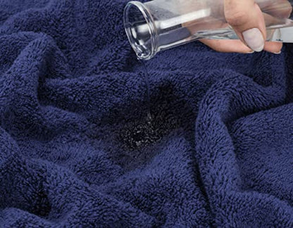 American Soft Linen 100% Cotton Luxury Turkish Towels, 6 Piece Towel Set | Soft Absorbent Quick Dry OEKO Tex Standard 100 Certificated Durable Machine Washable Premium Hotel Quality - color: Navy Blue