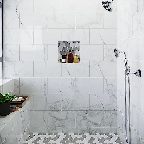 Shower Niche, Shower Niche Insert Tile Ready, 12x12 Inch, Soap Box, Prefab | Houseables Recessed Bathroom Storage, In Wall Shelf, Cubby Inserts, Recessed Shampoo Caddy, Inset Shelves, Built In Nook - size: 12 x 12 inches (ID)