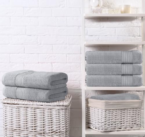 Utopia Towels Luxurious Bath Towels Set, 27x54 in, 4 Pack, Soft, Cool Grey | Soft Luxurious Ring Spun Cotton Bath Towels - Lightweight, Highly Absorbent, Quick-Drying, Ideal for Daily Use - color: Cool Grey
