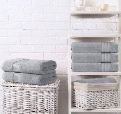 Utopia Towels Luxurious Bath Towels Set, 27x54 in, 4 Pack, Soft, Cool Grey | Soft Luxurious Ring Spun Cotton Bath Towels - Lightweight, Highly Absorbent, Quick-Drying, Ideal for Daily Use - color: Cool Grey