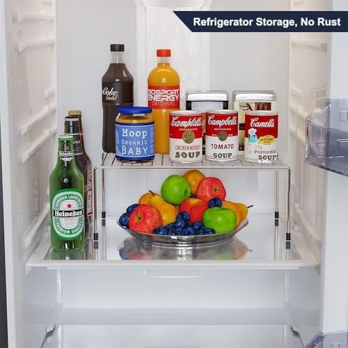 Expandable Under Sink Organizer Shelf | Stainless Steel Adjustable Storage Rack | Multipurpose Cabinet Organizer for Kitchen, Bathroom, Laundry & Utility Room | Space Saving Storage Shelf