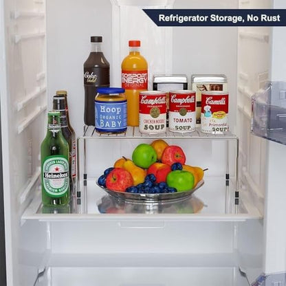 Expandable Under Sink Organizer Shelf | Stainless Steel Adjustable Storage Rack | Multipurpose Cabinet Organizer for Kitchen, Bathroom, Laundry & Utility Room | Space Saving Storage Shelf