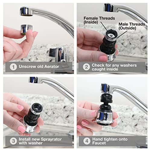 Danco Dual Thread Swivel Sprayrator, Chrome, 10500 - color: Chrome, size: Dual Thread Swivel