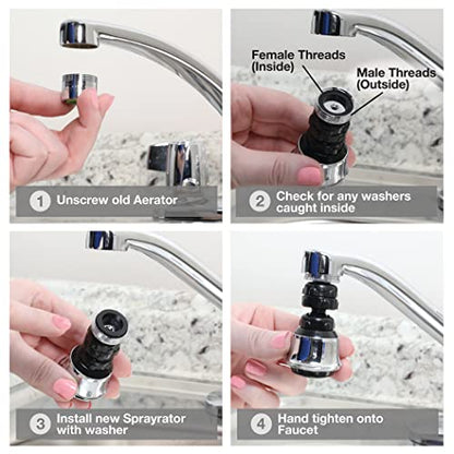 Danco Dual Thread Swivel Sprayrator, Chrome, 10500 - color: Chrome, size: Dual Thread Swivel
