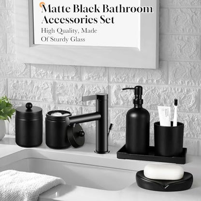 Bathroom Sets with Shower Curtain and Rugs, 22 Pcs Black Bathroom Accessories with Trash Can, Waterproof Shower Curtain, Bathroom Rugs Super Absorbent, Modern Bathroom Sets Complete Decor - size: 10Pcs Bathroom Set