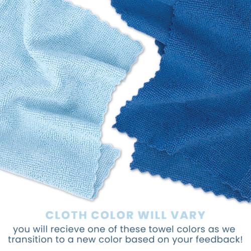 S&T INC. Microfiber Cleaning Cloth, 50 Pack, 11.8" x 11.8", Blue | Storage Box Included, Edgeless Cleaning Cloth for Home and Car, Reusable and Multi-Purpose Cleaning Rags, Machine Washable - color: Blue