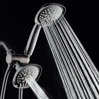 AquaDance Luxury Square 48-setting High-Pressure Dual Head/Handheld Shower Spa Combo. Extra-Long 72" Stainless Steel Hose, 3-way Flow Diverter, Oil-Rubbed Bronze Finish - color: Oil Rubbed Bronze