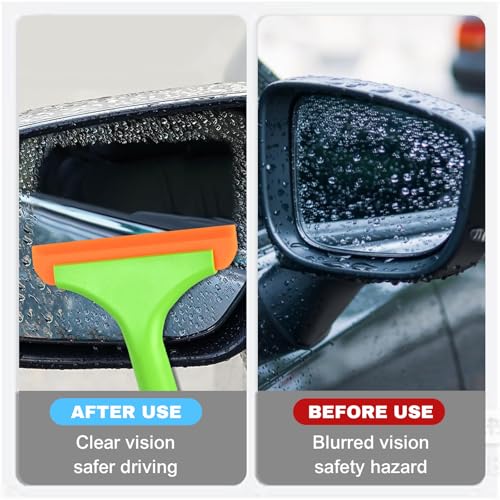 Small Silicone Window Squeegee, Auto Windshield Water Blade Scraper, Multifunctional Auto Squeegee with 5.9 Inch Blade and Non-Slip Handle for Car Window, Home Cleaning (Light Green, 1PCS) - color: Light Green