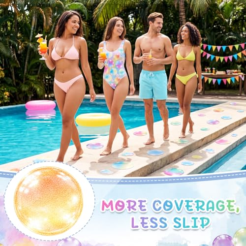 Fullhawl 30 Pcs Watercolor Bubble Non Slip Shower Stickers, Bathtub Safety | 30 Watercolor Bubble Designs, Colorful Non Slip Texture, Easy Application Creates a Fun and Safer Bath Time Space - style: Watercolor Bubble