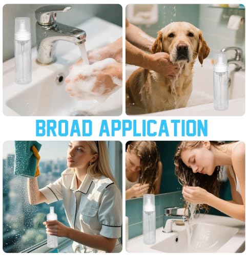 2PCS 200ml/7oz Foam Pump Bottles, Travel Size Foaming Dispenser | Reusable travel foam pump bottles for hand soap, lash cleanser, shampoo & body wash