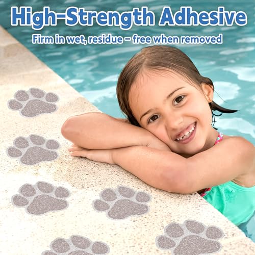 Secopad 20 PCS Original Non-Slip Bathtub Stickers, Large Safety Bathroom Tubs Showers Treads Adhesive Decals with Scraper - color: Brown
