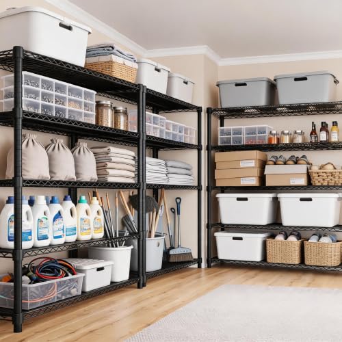 Garvee 5-Tier Wire Shelving 3200LBS Heavy Duty Storage Shelves Garage Rack | - size: 47.2"W x 70.9"H x 17.7"D