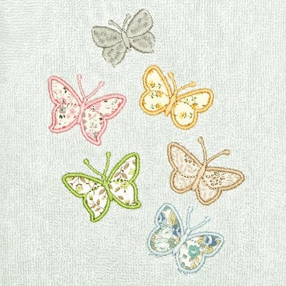 Frolic 4-Piece Luxury Towel Set, Calico Applique, Soft & Durable Turkish Cotton, Elegant Bathroom Ensemble, 2 Bath 2 Hand Towels, Aqua - color: Aqua, size: 2 Pcs Bath 2 Pcs Hand Towel