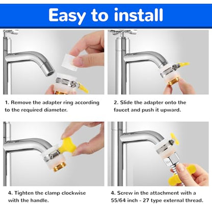 2 Pcs Faucet Hose Adapter, Kitchen Sink Faucet Adapter to Garden Hose Compatible with Multi-Water Filters, with 14-24mm Inner Diameter