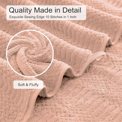 8 Pcs Pink Oversized Bath Towel Set-2 Extra Large Bath Sheets,2 Hand Towels,4 Washcloths-600GSM Soft Highly Absorbent Quick Dry Beach Chair Towels - color: Pink, size: 8 Pcs Towel Set
