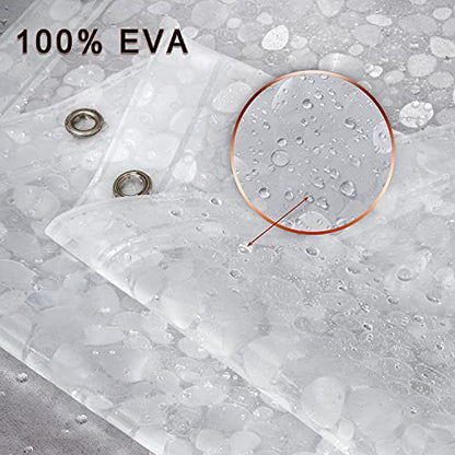 Bostofy Extra Long Shower Curtain Liner, Heavyweight Liner with Magnets and Rust-Proof Metal Grommets, Waterproof Shower Liner for Bathroom, 72' W x 78' H - color: Clear Stone, size: 72"W x 78"L (Pack of 1)
