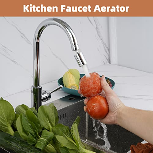 360 Degree Swivel Sink Faucet Aerator, Big Angle High Pressure Large Flow Dual Function Kitchen Faucet Aerator, 55/64" Female Thread, Polished Chrome | Big Angle High Pressure Large Flow Dual Function Kitchen Faucet Aerator, 55/64" Female Thread