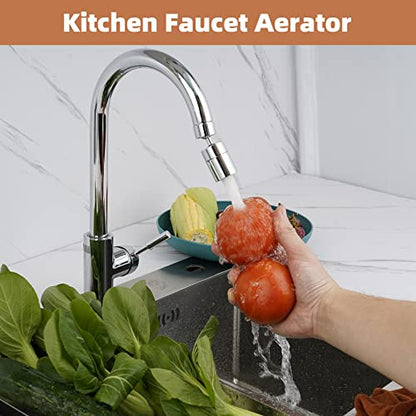 360 Degree Swivel Sink Faucet Aerator, Big Angle High Pressure Large Flow Dual Function Kitchen Faucet Aerator, 55/64" Female Thread, Polished Chrome | Big Angle High Pressure Large Flow Dual Function Kitchen Faucet Aerator, 55/64" Female Thread