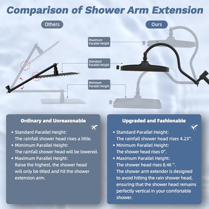 Hibbent 5-Mode 13" Shower head, 4-Mode Handheld Spray Oil-Rubbed Bronze | cUPC Certified High Pressure Rain Showerhead Combo, All Metal 4-way Diverter Extension Arm & Handheld Spray, 71'' Hose - color: Oil Rubbed Bronze, style: Square 13"