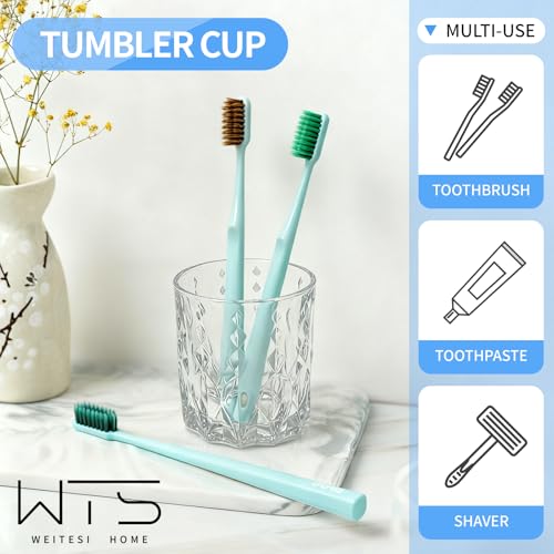 Bathroom Tumbler Cup Toothbrush Holder, Unbreakable Clean Glass Bathroom Tumbler Cup Toothpaste Storage Stand, Tumbler Cup for Makeup Brushes