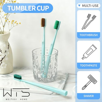 Bathroom Tumbler Cup Toothbrush Holder, Unbreakable Clean Glass Bathroom Tumbler Cup Toothpaste Storage Stand, Tumbler Cup for Makeup Brushes