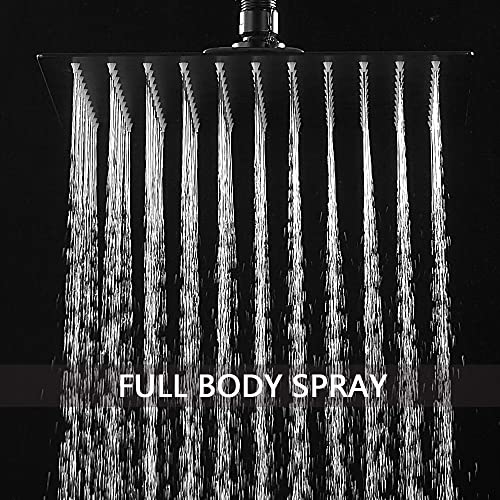 Shower System Matte Black Bathroom 10 Inch Rain Shower Head Ceiling Mount with Handheld Luxury High Pressure Shower Combo Set Shower Faucet Rough-in Valve Body and Trim Kit - color: Matte Black, size: 10 Inch