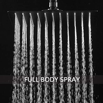 Shower System Matte Black Bathroom 10 Inch Rain Shower Head Ceiling Mount with Handheld Luxury High Pressure Shower Combo Set Shower Faucet Rough-in Valve Body and Trim Kit - color: Matte Black, size: 10 Inch
