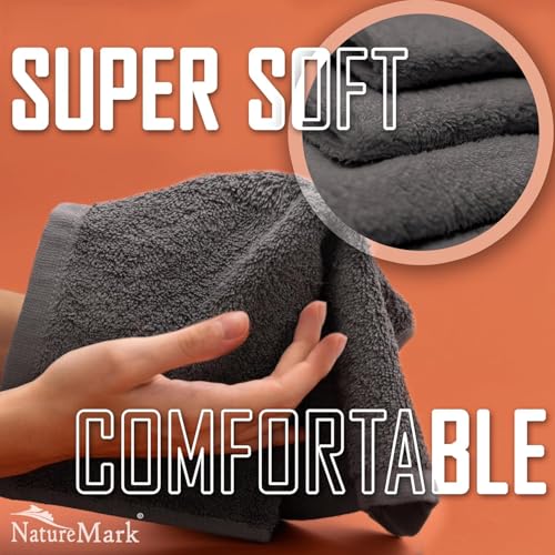 Set of 10 Washcloths Made of 100% Cotton - Soft and Absorbent Face and Hand Towels - Practical for Bathroom and Kitchen - 12 x 12 in, Grey - color: Anthrazit