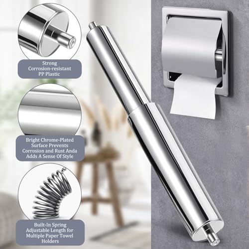 Toilet Paper Holder Roller Spindle Replacement Rod PP Spring Loaded Paper Holder Insert for Bathroom