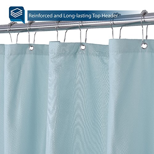 Barossa Design Soft Fabric Shower Liner or Curtain, Hotel Quality, Machine Washable, Water Repellent, Blue, 70 x 72 inches - color: Blue Aqua, size: 70"W x 72"L (Pack of 1)