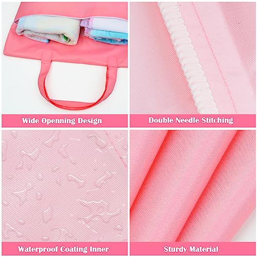 Fiodrimy 2 Pcs Large Travel Laundry Bags - Washable Waterproof Wet Dry Bags for Dirty Clothes, Swimsuits, Workout & Gym Clothes - Pink & Blue - color: Pink+blue