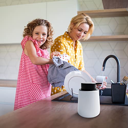 Soap Dispenser Ceramic with Easy-to-Press Pump Hand Lotion Liquid Dispenser for Shampoo Bathroom Kitchen 12 oz Black White - color: Blackwhite