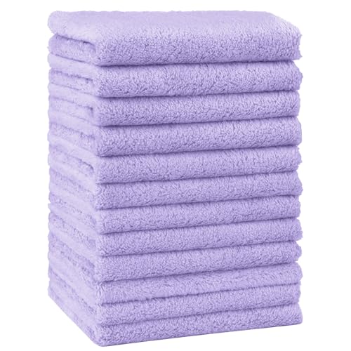 HOMEXCEL Baby Washcloths 12 Pack-Microfiber Coral Fleece Baby Bath Face Towel 7 x 9 Inch Extra Absorbent Soft Burp Cloth and Wash Cloths for Newborn-Infants and Toddlers,Purple - color: Purple, size: 7" x 9"-12 Pack
